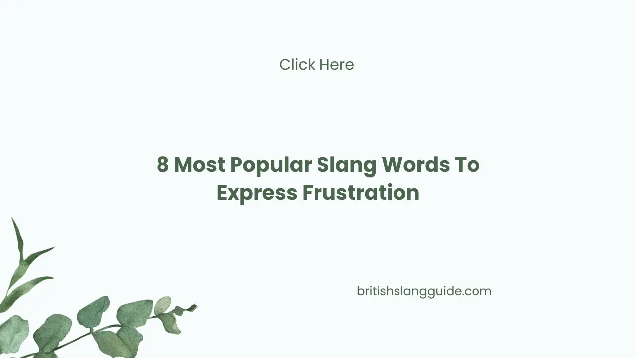 Slang Words To Express Frustration