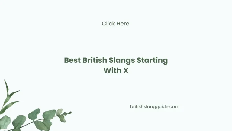 British Slangs Starting With X