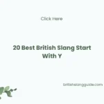 British Slang Start with Y 