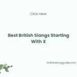 British Slangs Starting With-X