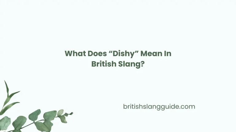 What Does “Dishy” Mean In British Slang?