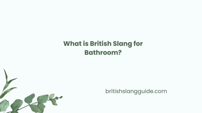 British Slang For Bathroom