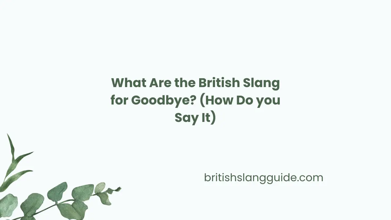 British Slang For Goodbye