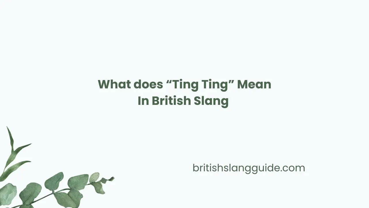 “Ting Ting” Mean In British Slang 