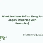 British Slang For Anger