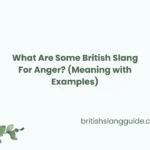 Some British Slang For Anger