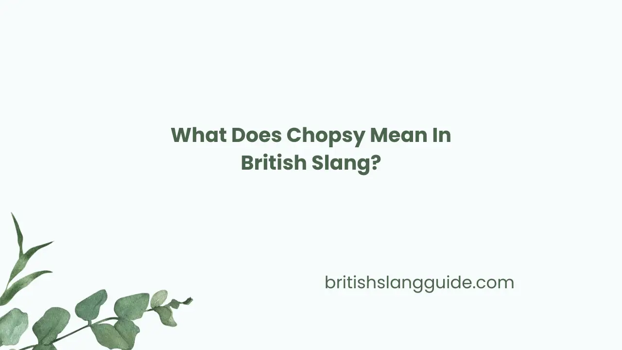 Chopsy Mean In British Slang